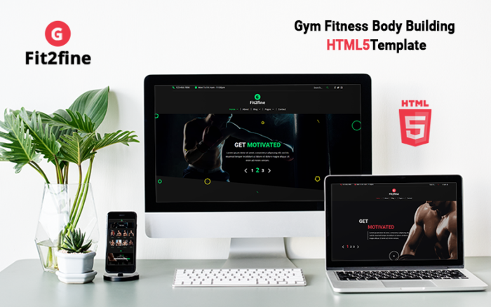 Fit2Fine - Gym Fitness Vücut Geliştirme HTML5 Şablonu