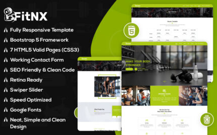 FitNX- Spor Salonu ve Fitness HTML5 Web Sitesi Şablonu