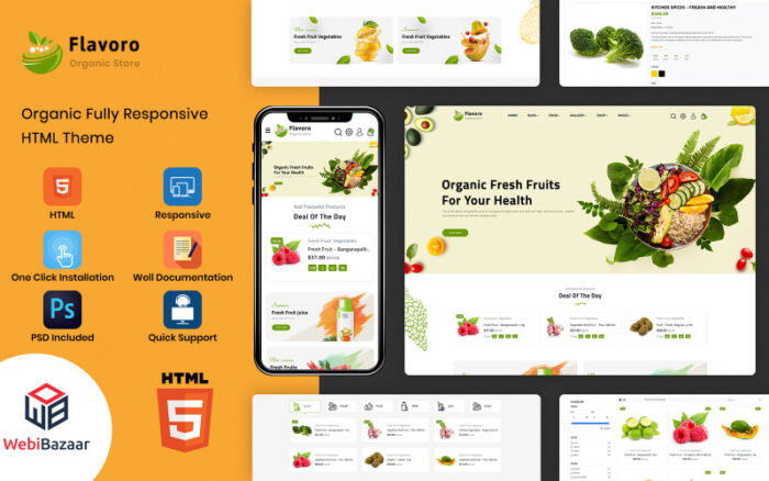 Flavoro - HTML5 Çok Amaçlı e-Ticaret Web Sitesi Şablonu