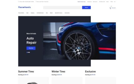 FlexWheels - Tekerlekler ve Lastikler Temiz OpenCart Şablonu