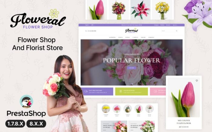 Floweral - Çiçek ve Hediyelik PrestaShop Teması