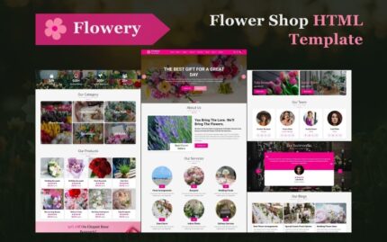 Flowery - Çiçek Mağazası HTML5 Web Sitesi Şablonu