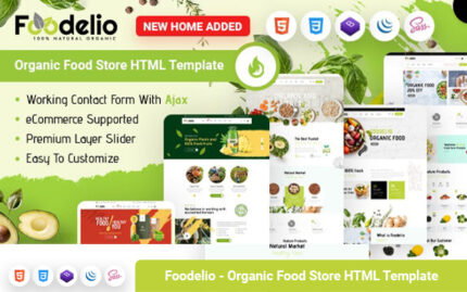 Foodelio - Organik Bakkal Beslenme Bio Gıda Mağazası Mağazası RTL Duyarlı HTML Şablonu