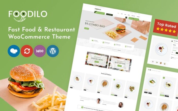 Foodilo - Fast Food & Restoran Mağazası WooCommerce Teması