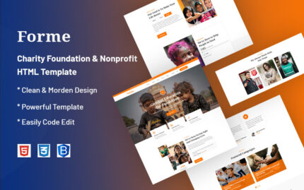 Forme – Charity Foundation ve Kâr Amacı Gütmeyen Web Sitesi Şablonu