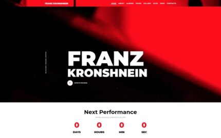 Franz Kronshnein - Müzisyen Joomla Şablonu