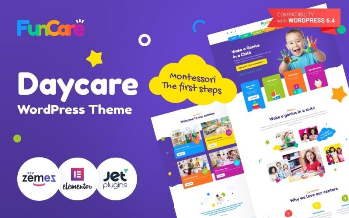 FunCare - Bright And Keyifli Günlük Bakım Web Sitesi Tasarımı Teması WordPress Teması