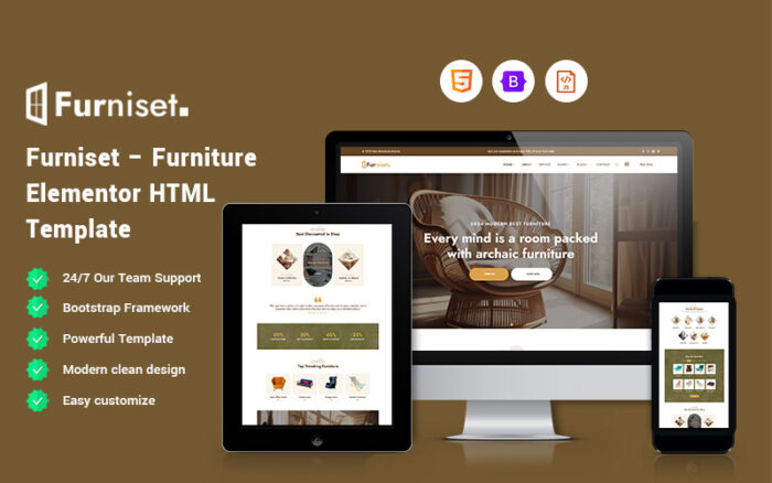 Furniset – Mobilya Elementor Web Sitesi Şablonu