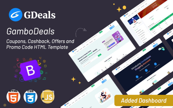 GamboDeals - Kuponlar, Para İadesi, Teklifler ve Promosyon Kodu HTML Şablonu