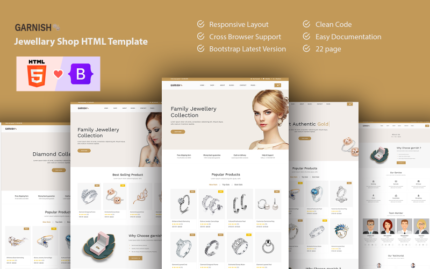 Garnitür – Jewllery Shop Bootstrap 5 Web sitesi şablonu