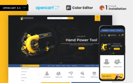 Genious Power Tools OpenCart Şablonu