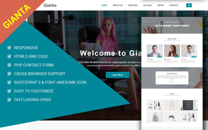 Gianta - Kurumsal İşletme ve Danışmanlık Çok Amaçlı HTML5 Şablonu