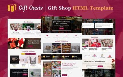 Gift Oasis - Hediyelik Eşya Mağazası HTML5 Web Sitesi Şablonu