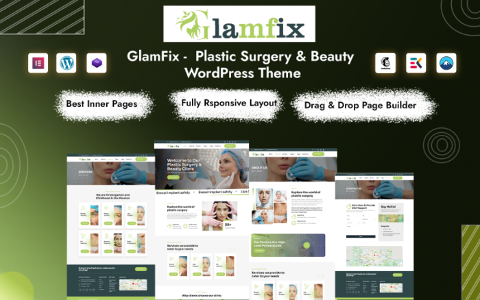 GlamFix - Plastik Cerrahi ve Güzellik WordPress Teması