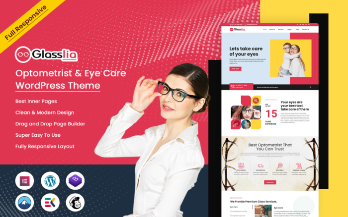 Glasslia - Optometrist ve Göz Bakımı WordPress Teması