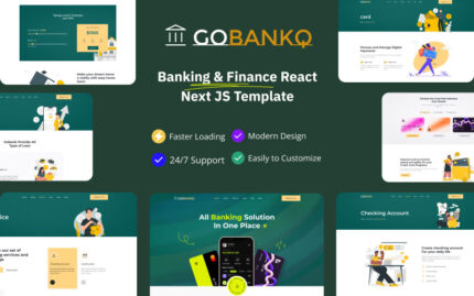 Gobank- Bankacılık ve Finans React Next JS Taiwind CSS Şablonu