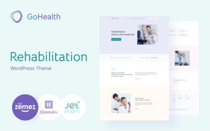 GoHealth - Rehabilitasyon Web Sitesi Şablonu WordPress Teması