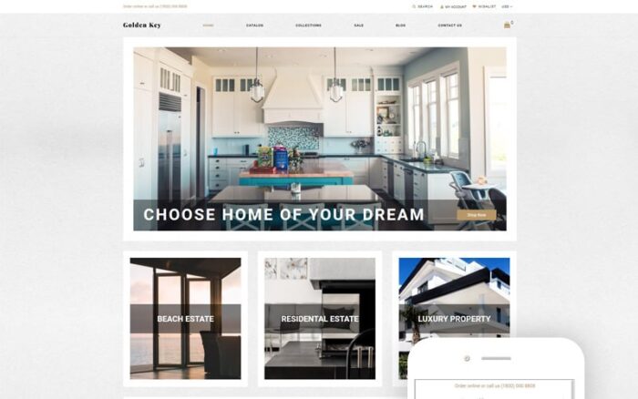 Golden Key - Real Estate Clean Shopify Teması