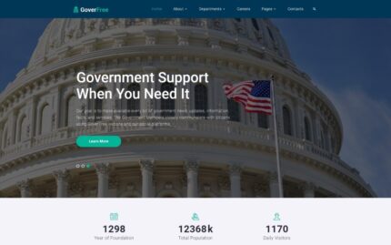 GoverFree - Devlet Çok Sayfalı Temiz HTML Web Sitesi Şablonu