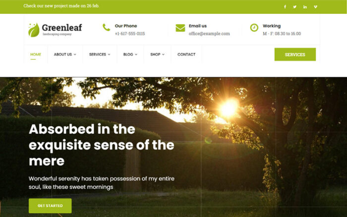 Greenleaf - Bahçecilik, Çim ve Peyzaj Joomla 5 Şablonu