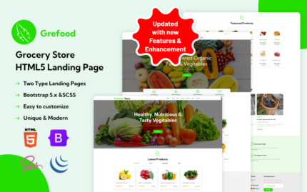 Grefood - Bakkal HTML5 Açılış Sayfası