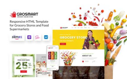 Grocmart - Bakkal Çok Sayfalı Klasik HTML Web Sitesi Şablonu