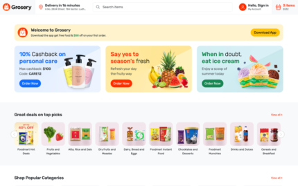 Grosery - Online Bakkal Süpermarket HTML Şablonu