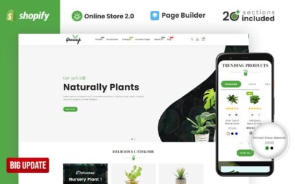 Growup - Organik Bahçe Mağazası Shopify Teması