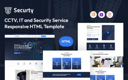 Güvenlik – CCTV, BT ve Güvenlik Hizmeti Duyarlı Web Sitesi Şablonu