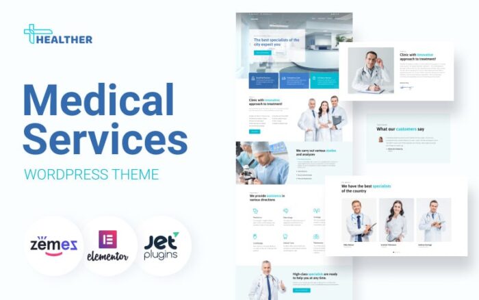 Healther - Sağlık Hizmetleri WordPress Elementor Teması