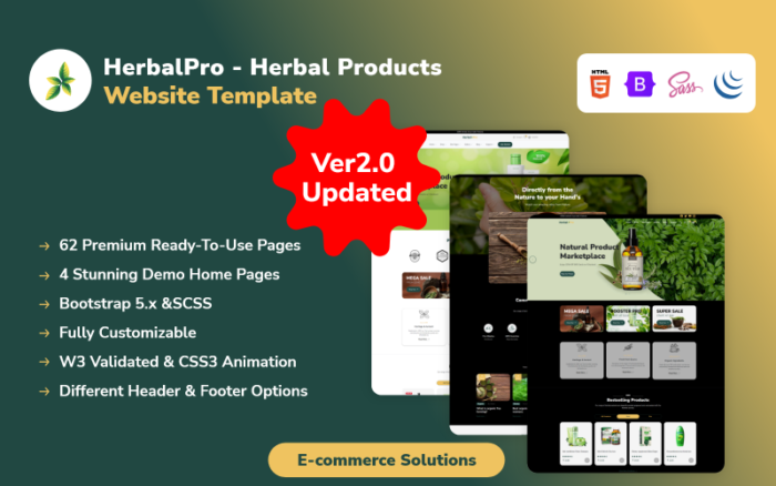 HerbalPro - Bitkisel Ürünler Web Sitesi Şablonu