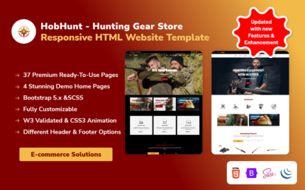 HobHunt - Av Malzemeleri Mağazası Duyarlı HTML Web Sitesi Şablonu