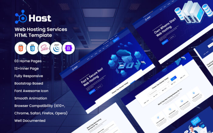 Host - Web Barındırma Hizmetleri HTML Şablonu