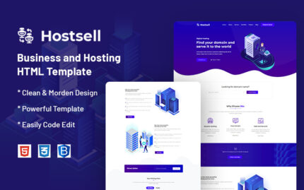 Hostsell – İşletme ve Barındırma Web Sitesi Şablonu