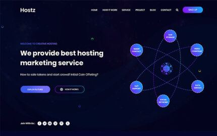 Hostz - Hosting HTML5 Açılış Sayfası Şablonu