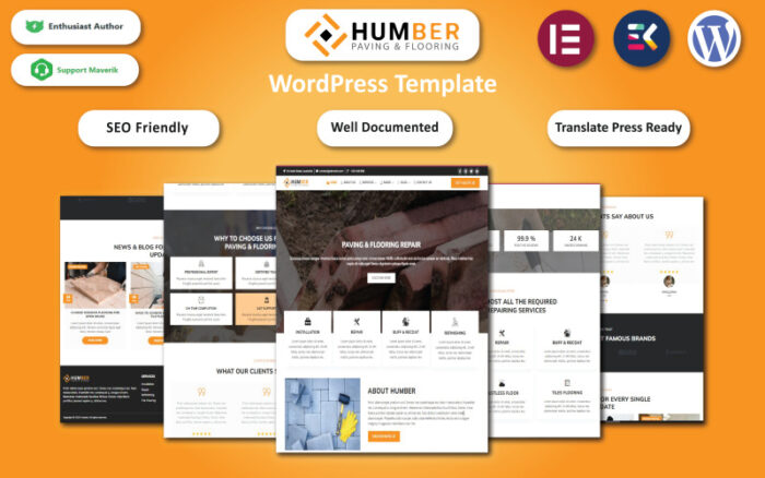 Humber - Asfaltlama, İnşaat ve Döşeme WordPress Şablonu