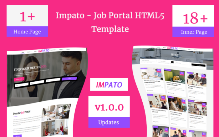 Impato- Job Portal Html5 Teamplate Web Sitesi Şablonu