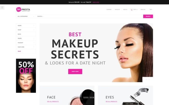 Impresta - Cosmetics Store PrestaShop Teması