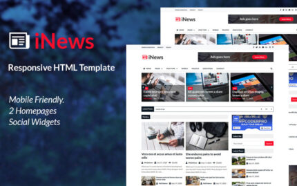 iNews - Duyarlı Gazete HTML Web Sitesi Şablonu