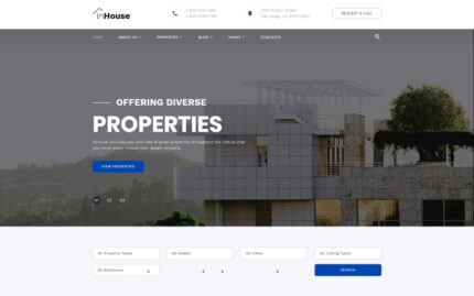 inHouse - Emlak Çok Sayfalı HTML Web Sitesi Şablonu