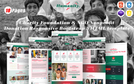 İnsanlık - Charity Foundation & STK Kâr Amacı Gütmeyen Bağış Duyarlı Bootstrap 5 HTML şablonu