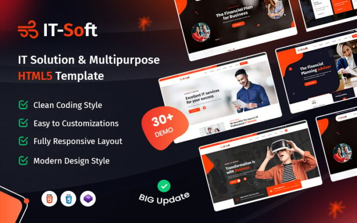 IT-Soft - BT Çözümleri ve Çok Amaçlı HTML5 Web Sitesi Şablonu