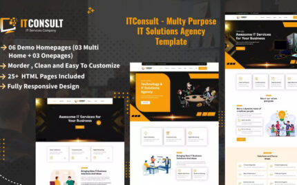 ITConsult - Çok Amaçlı BT Çözüm Ajansı HTML Şablonu