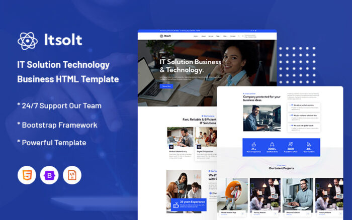 Itsolt - BT Çözümü ve Teknoloji İşletme Web Sitesi Şablonu