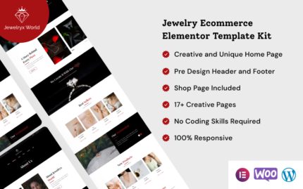 Jewelryx - Takı E-Ticaret Elementor Şablon Kiti