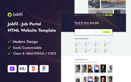 Jobfil - İş Portalı HTML Web Sitesi Şablonu