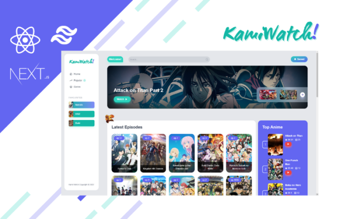 KamiWatch - Tepki Anime Akış Şablonu + NextJS + TailwindCSS