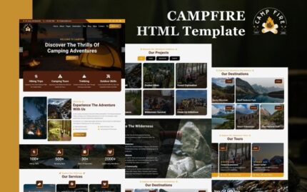 Kamp Ateşi - Yürüyüş, Kamp ve Trekking HTML5 Web Sitesi Şablonu