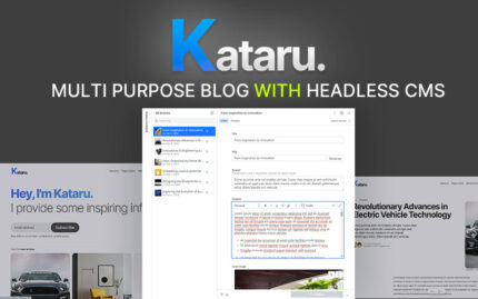 Kataru - Çok Amaçlı Blog Teması - Sanity CMS + NextJS + Tailwind CSS