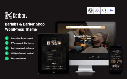 Katbar - Barber Elementor WordPress Teması